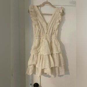 LOVE THE LABEL EYELET IVORY DRESS- size xs